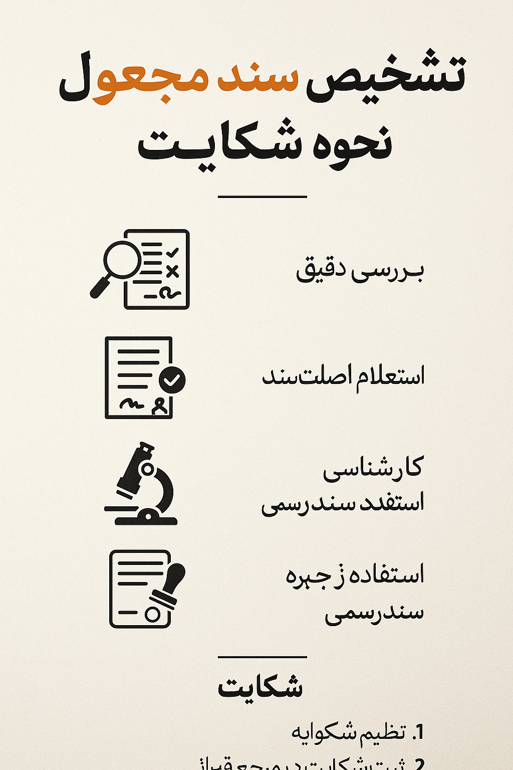 روش‌های تشخیص سند مجعول و نحوه شکایت