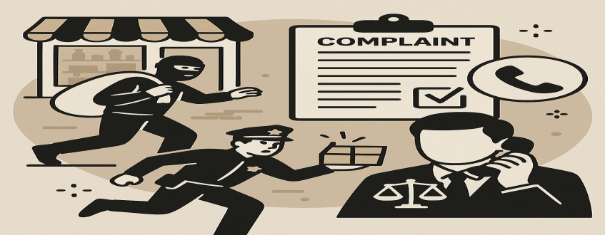 سرقت از مغازه؛، مراحل شکایت و نقش وکیل تلفنی در پیگیری جرم سرقت اموال تجاری